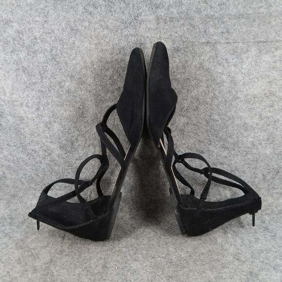 Forever 21 Shoes Womens 9 Flats Caged Pointy Closed Toe Heel Zip Black Classic - Picture 8 of 11
